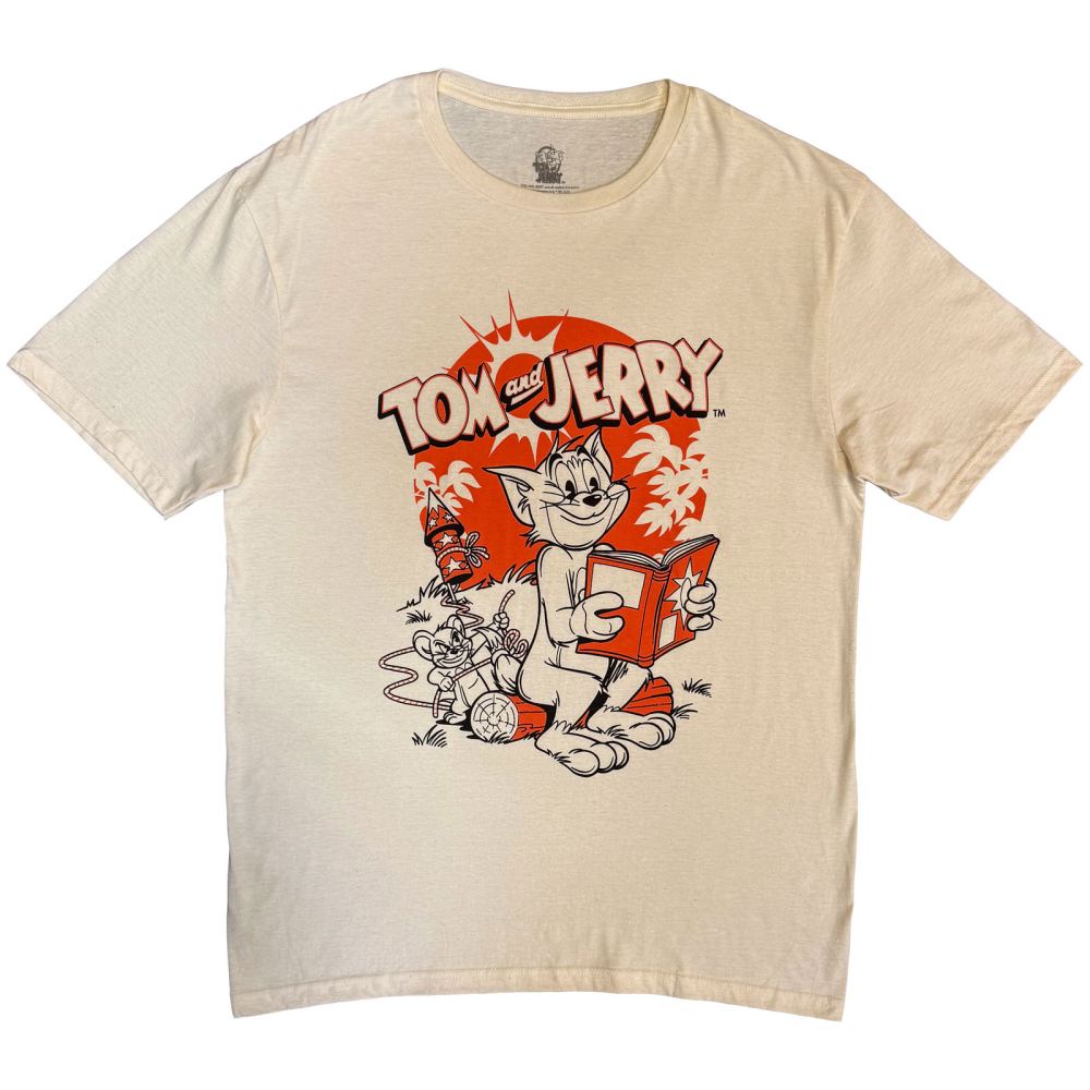 Tom And Jerry - Rocket Mens Tshirt - Cream